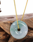 Baikalla Jewelry Jade Pendant Necklace Baikalla "Good Luck Button" Necklace Green Jadeite Jade Pendant For Men