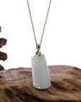 Baikalla Jewelry Jade Pendant Necklace Genuine Light Lavender Jadeite Jade Good Luck Bamboo ( Jie Jie Gao Sheng ) Pendant Necklace With 14k Yellow Gold Bail