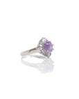 Baikalla Jewelry Natural Pink Star Sapphire Ring Platinum Gold Natural Pink Star Sapphire Ring with Diamonds