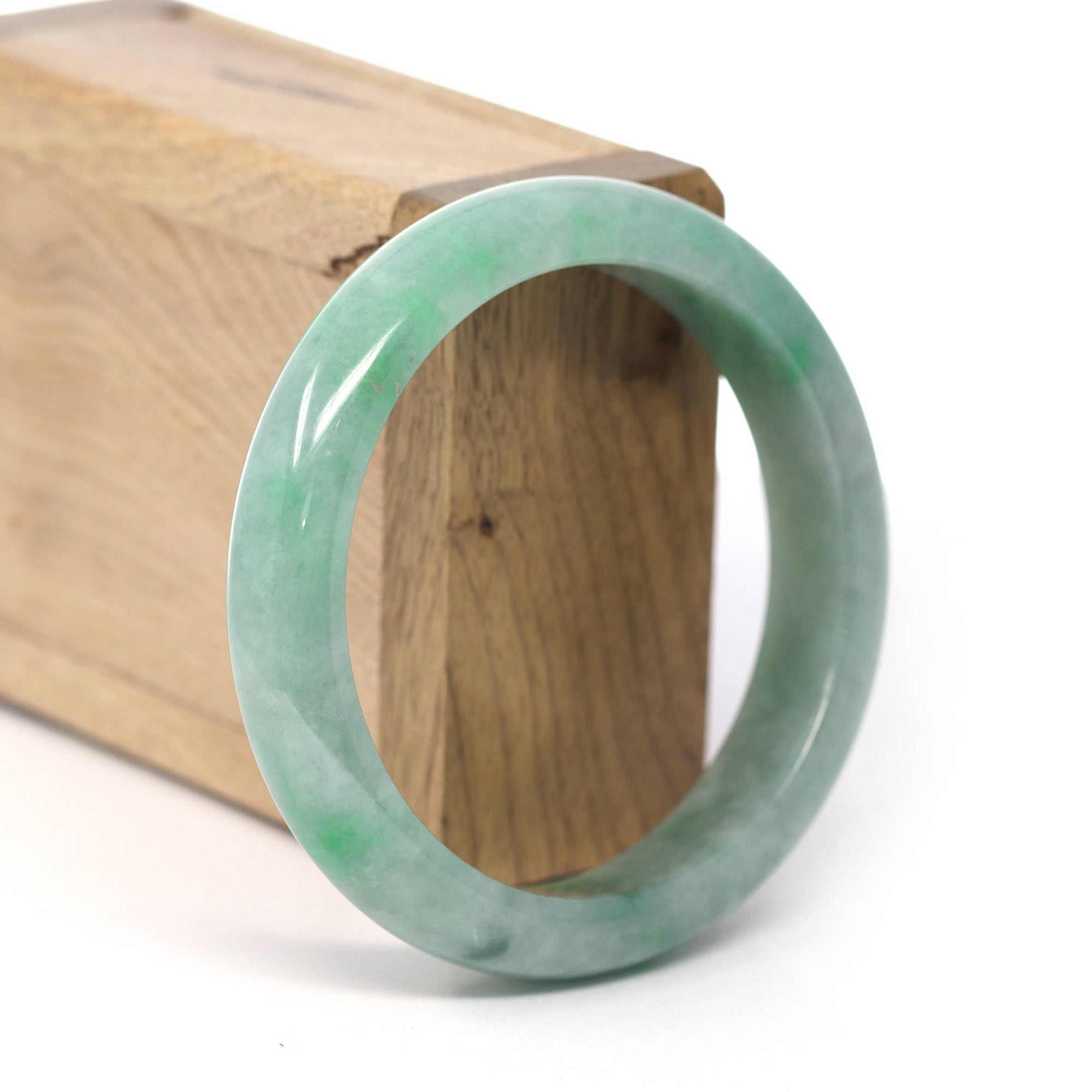 Baikalla Jewelry Jadeite Jade Bangle Bracelet Genuine Burmese Forest Green Jadeite Jade Bangle Bracelet (58.23 mm) 