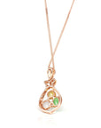 Baikalla Jewelry Gold Jadeite Necklace Baikalla™ "Money Sack" 18k Rose Gold Multi-Colored Jadeite Jade Diamond Pendant Necklace