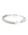 Baikalla Jewelry Gold Diamond Bangle Bracelet 14k White Gold Diamond Oval Luxury Bangle Bracelet