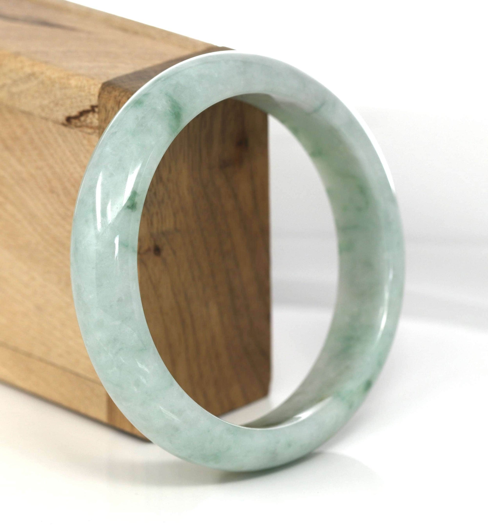 Baikalla Jewelry Jade Bangle Genuine Burmese Green Jadeite Jade Bangle Bracelet ( 58.0 mm) #399