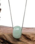 Baikalla Jewelry Jade Pendant Necklace Baikalla "Good Luck Button" Necklace Light Green Jadeite Jade Lucky Tong Tong Necklace