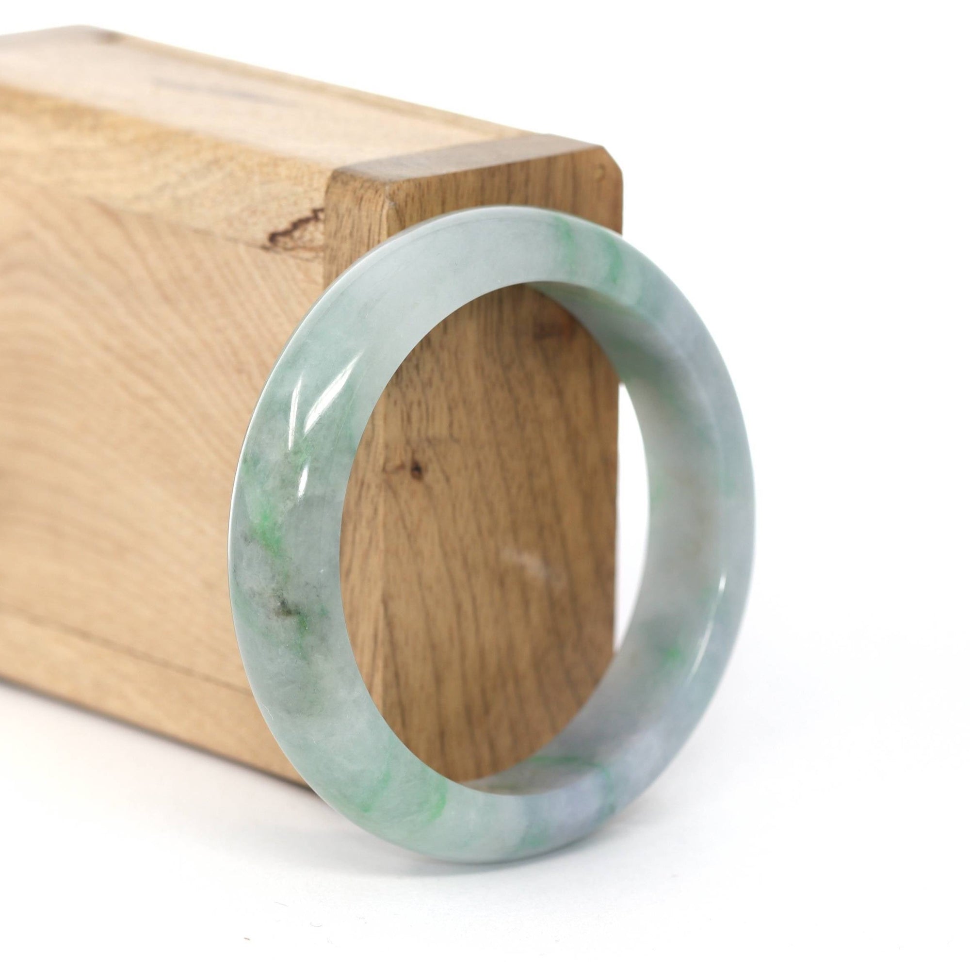 Baikalla Jewelry Jadeite Jade Bangle Bracelet Baikalla &quot;Classic Bangle&quot; Blue Green Natural Burmese Jadeite Jade Bangle (52.61mm) 