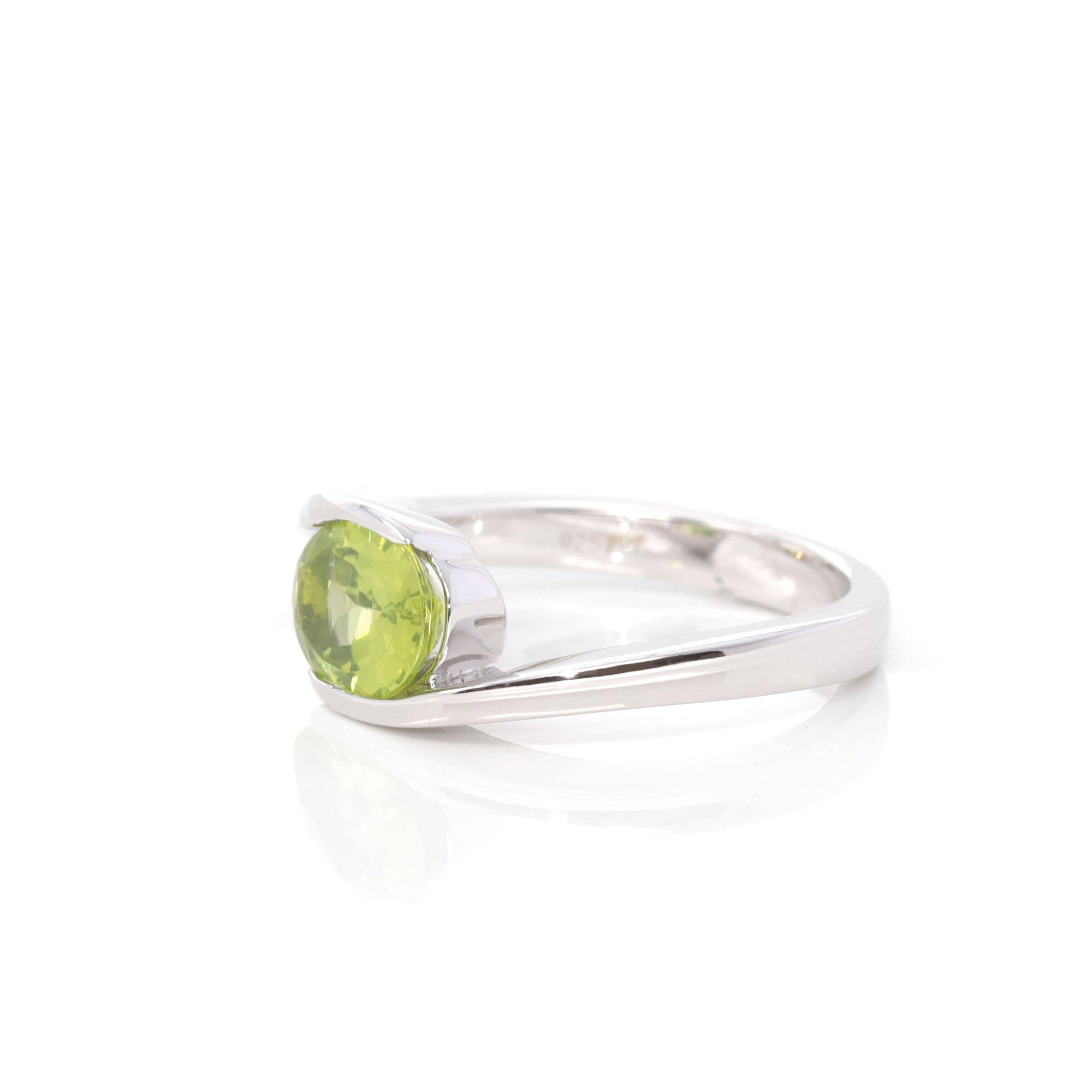 Baikalla Jewelry Baikalla™ Gemstone Collection Sterling Silver Genuine Peridot Oval Bypass Ring