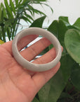 Baikalla "Princess Half Round" Blue- Green Natural Burmese Jadeite Jade Bangle (58.72 mm) 