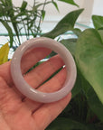 Baikalla™ "Classic Bangle" Genuine Burmese Light Lavender Jadeite Jade Bangle Bracelet (55.34mm) 