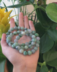 Genuine Jadeite Jade 10mm Round Blue Green Multiple Color Beads Bracelet (10mm)