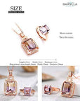 Baikalla Jewelry Gemstone Pendant Necklace Silver Rose Gold Genuine AAA Royal Ametrine Pendant Necklace Ring Sets