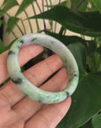 Natural Jadeite Lavender Green Bangle Bracelet (54mm)