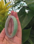 Baikalla Genuine Burmese Green Jadeite Jade Oval Bangle (53.53 mm) 