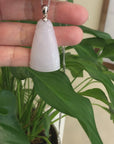 Genuine Burmese Lavender Jadeite Jade Bamboo Pendant Necklace