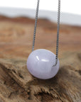 Baikalla Jewelry Jade Pendant Necklace Baikalla™ "Good Luck Button" Necklace Real Lavender Jade Lucky TongTong Pendant Necklace