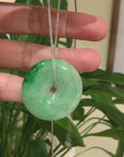 Baikalla "Good Luck Button" Jadeite Jade Lucky KouKou Pendant Necklace