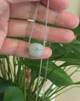 Baikalla™ "Good Luck Button" Necklace Real Ice Blue Green Jade Lucky KouKou Pendant Necklace