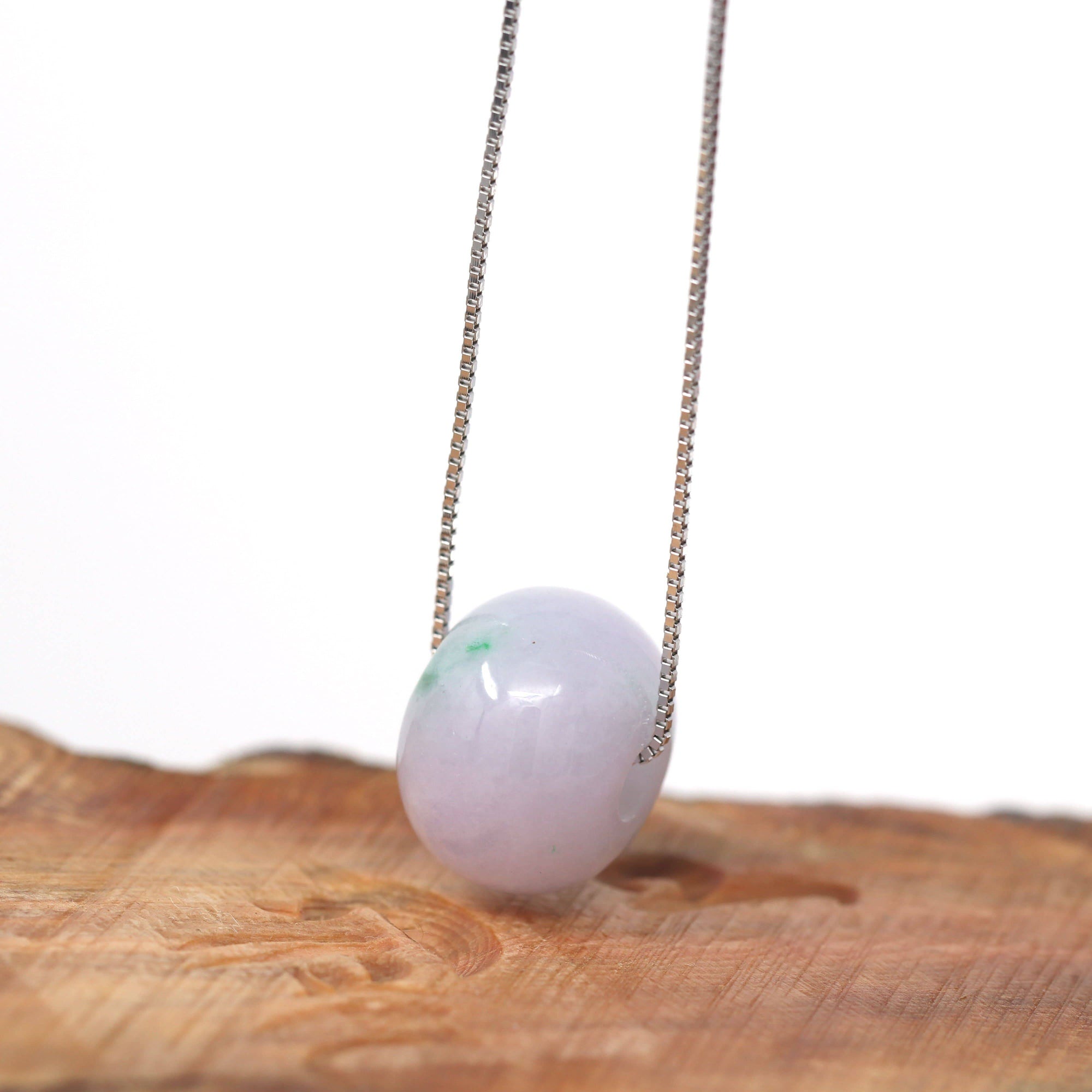 Baikalla Jewelry Jade Pendant Necklace Baikalla™ "Good Luck Button" Necklace Real Lavender Jade Lucky KouKou Pendant Necklace