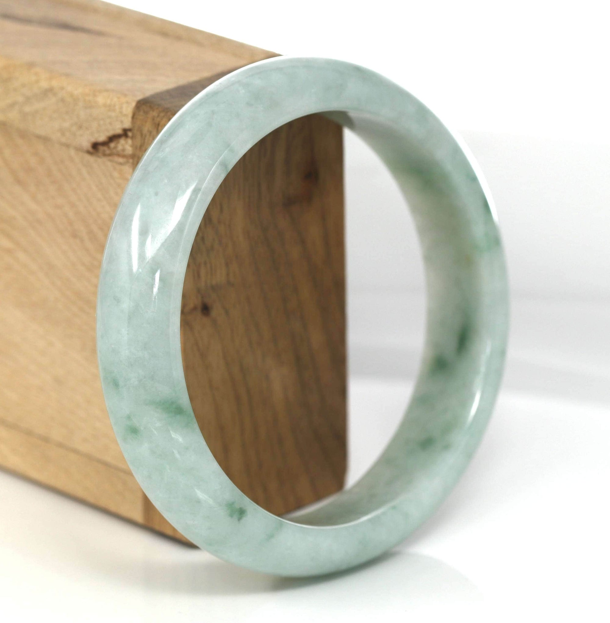 Baikalla Jewelry Jade Bangle Genuine Burmese Green Jadeite Jade Bangle Bracelet ( 58.0 mm) #399