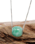 Baikalla Jewelry Jade Pendant Necklace Baikalla™ "Good Luck Button" Necklace Real Blue-Green Jade Lucky TongTong Pendant Necklace