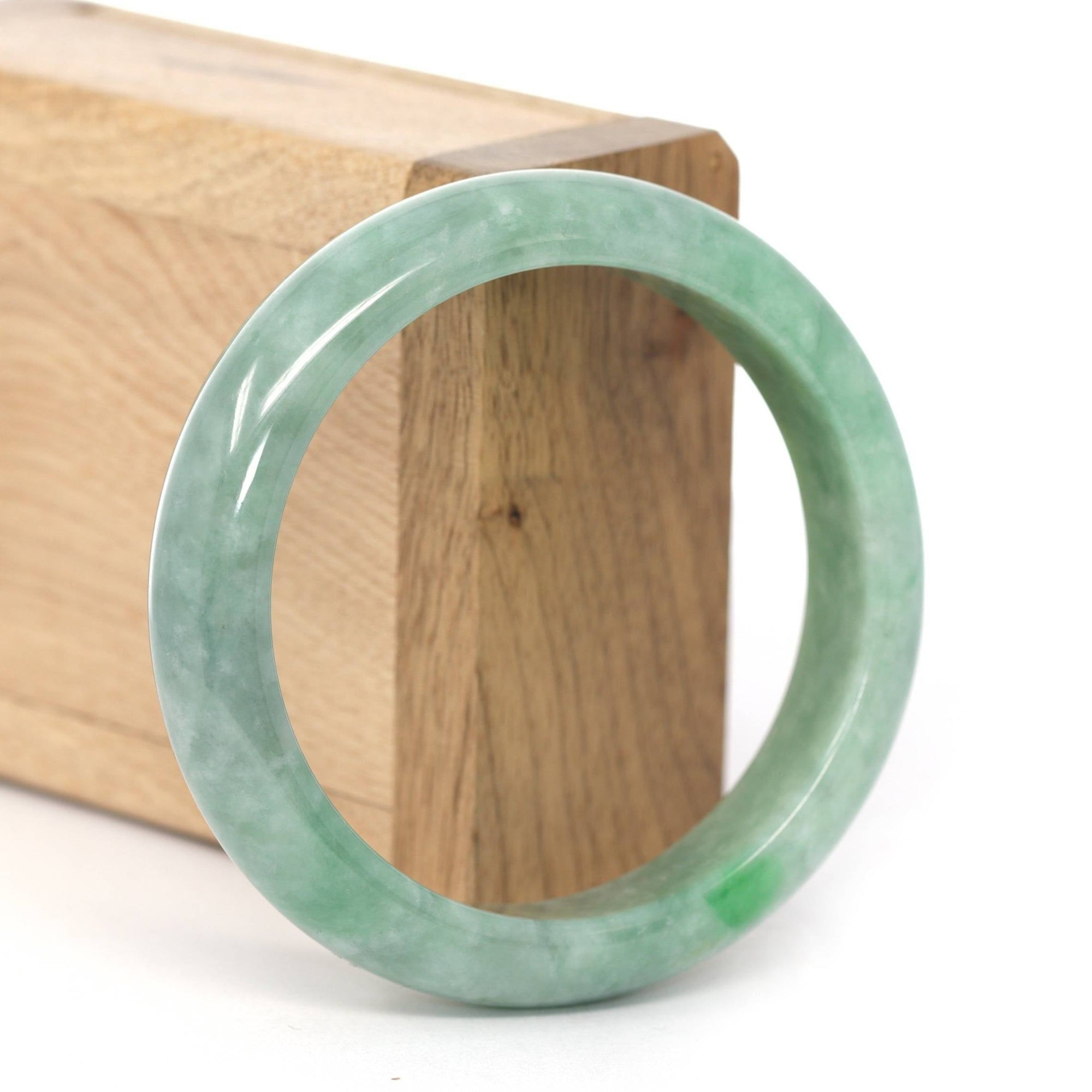 Baikalla Jewelry Jadeite Jade Bangle Bracelet Baikalla "Classic Bangle" Deep Green Natural Burmese Jadeite Jade Bangle ( 56.06mm )#450