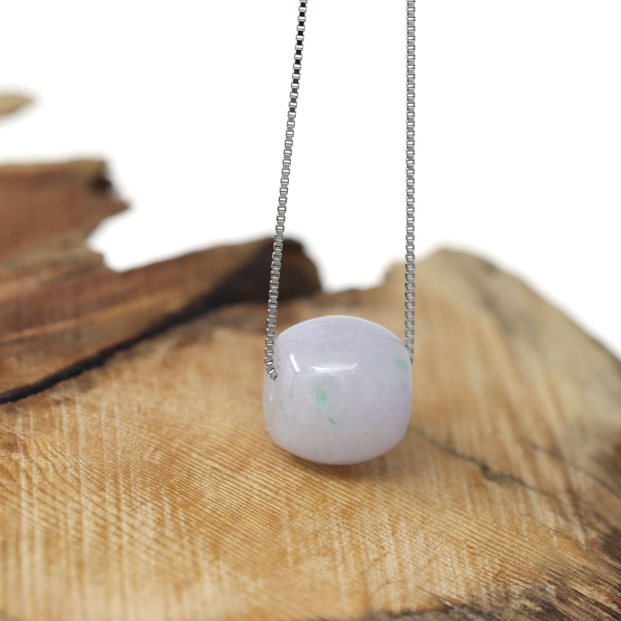 Baikalla Jewelry Jade Pendant Necklace Baikalla™ "Good Luck Button" Necklace Real Lavender Jade Lucky TongTong Donut Pendant Necklace