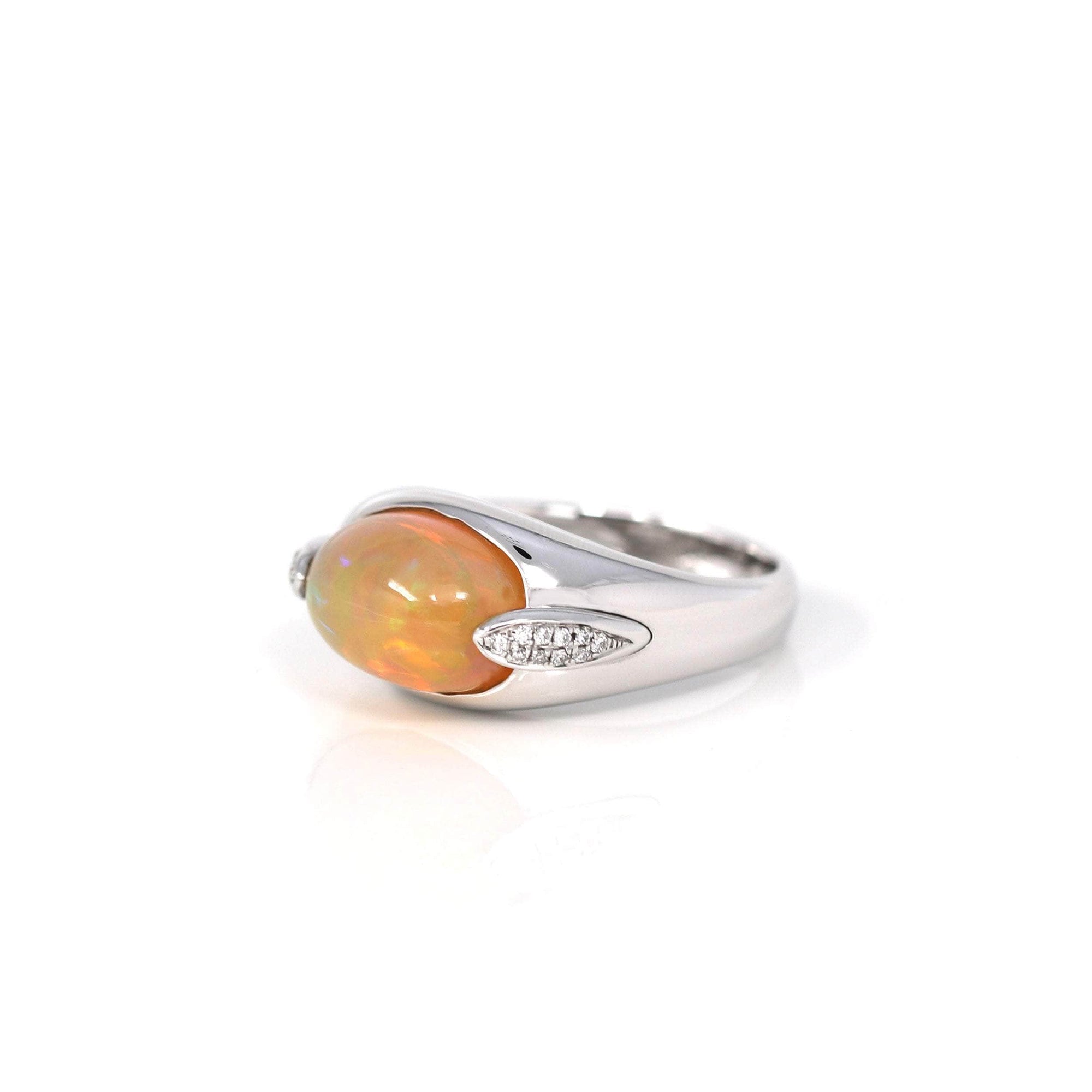 Baikalla Jewelry Gold Opal Ring Baikalla™ &quot;Charlotte&quot; 18K Gold Ethiopian Opal Men&#39;s Ring