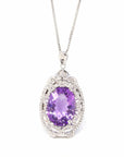 Baikalla Jewelry Silver Topaz Necklace Sterling Silver Natural A Amethyst Luxury Pendant Necklace With CZ