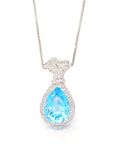 Baikalla Jewelry Silver Topaz Necklace Sterling Silver AA Natural Topaz Luxury Money Bag Pendant Necklace With CZ