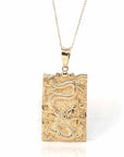 Baikalla Jewelry 14K Yellow Gold Pendant Pendant Only 14k Yellow Gold Dragon Pendant Necklace