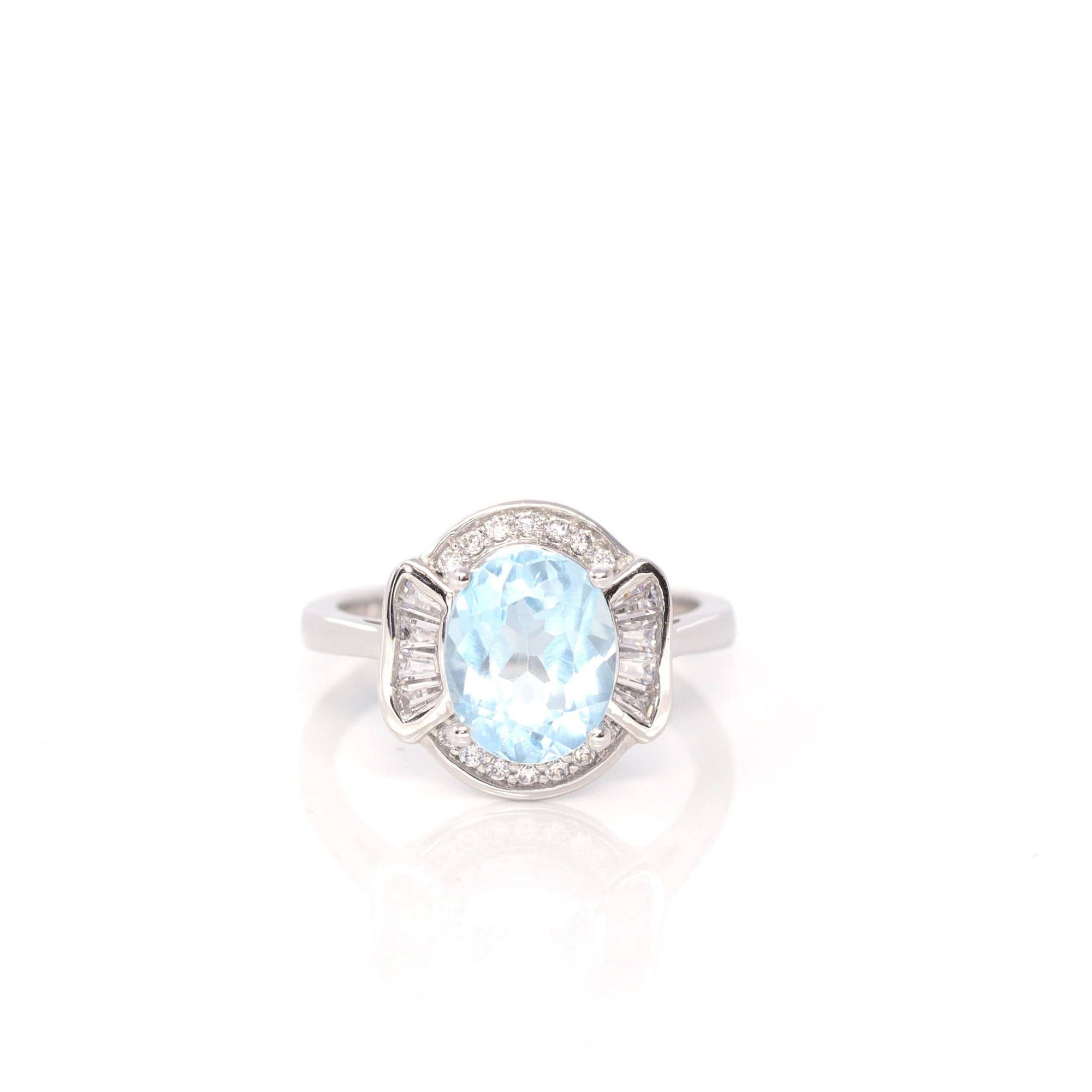 Baikalla Jewelry Gemstone Ring Baikalla™ Sterling Silver Sky Blue Topaz Love Heart Ring