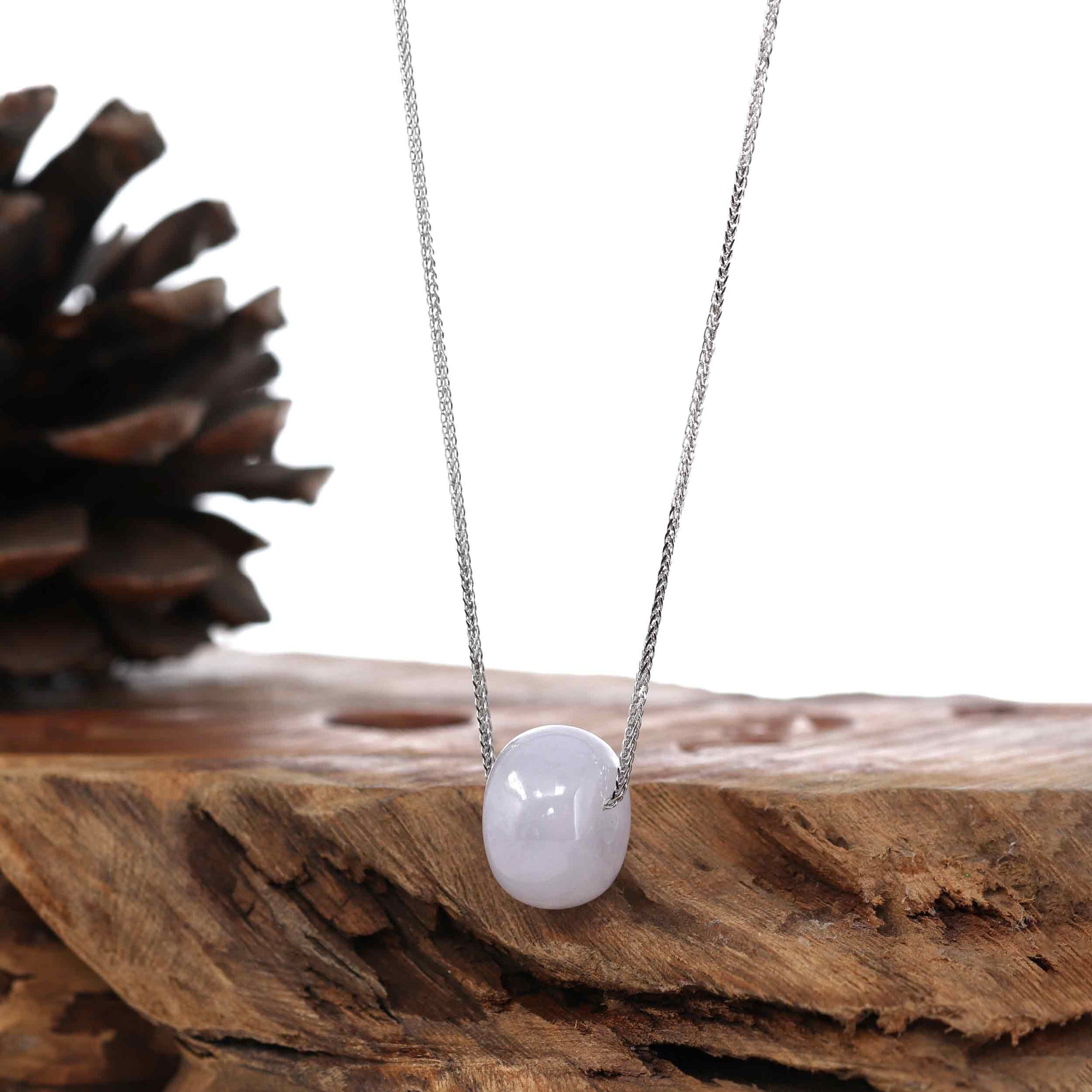 Baikalla Jewelry Jade Pendant Necklace Baikalla "Good Luck Button" Necklace Lavender Jadeite Jade Lucky Ping An Kou Necklace