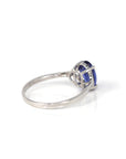 Baikalla Jewelry 18k Gold Tanzanite Ring 18k White Gold Natural Tanzanite Diamond Anniversary Ring