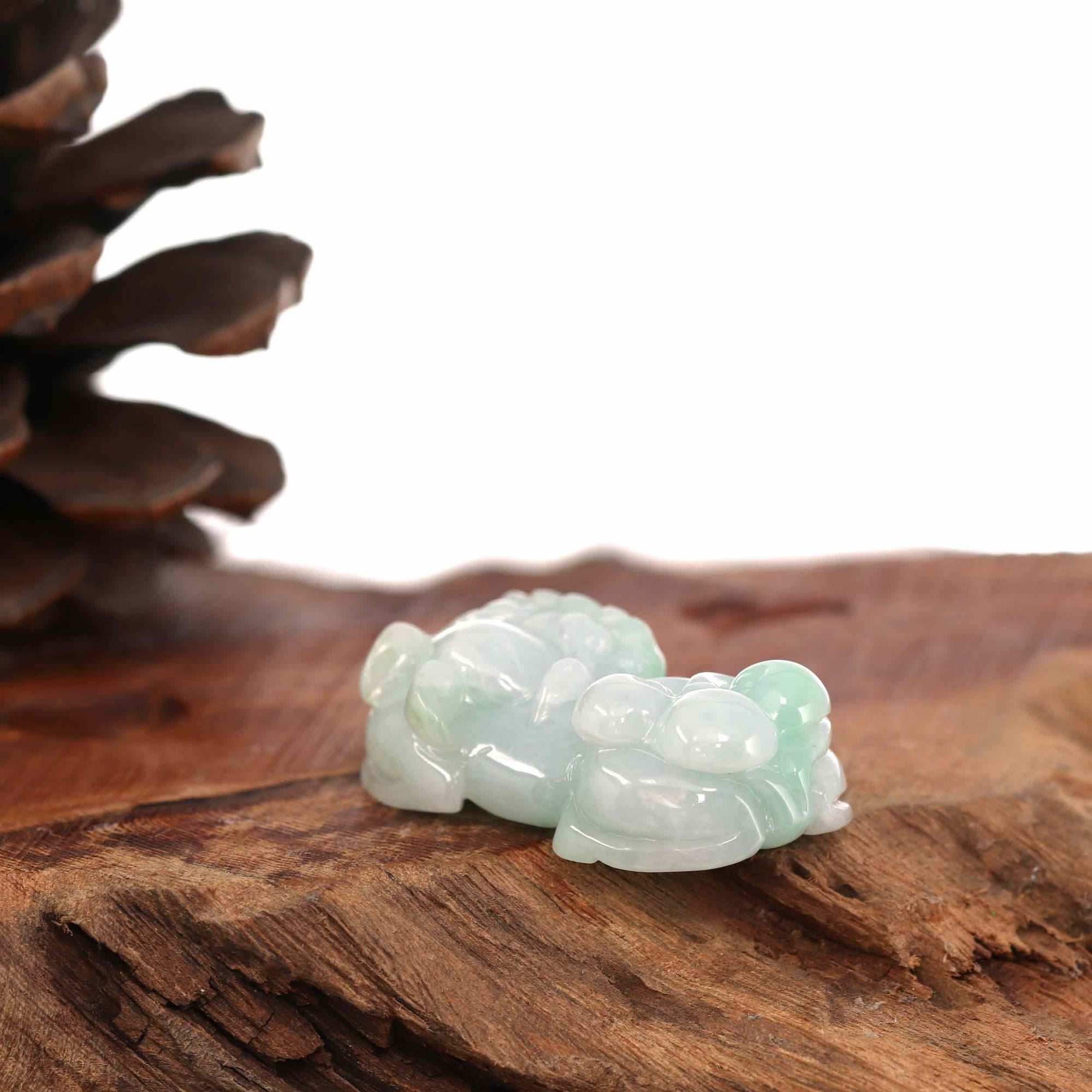 Baikalla Jewelry genuine jadeite carving Genuine Burmese Green Jadeite Jade PiXiu Pendant Necklace