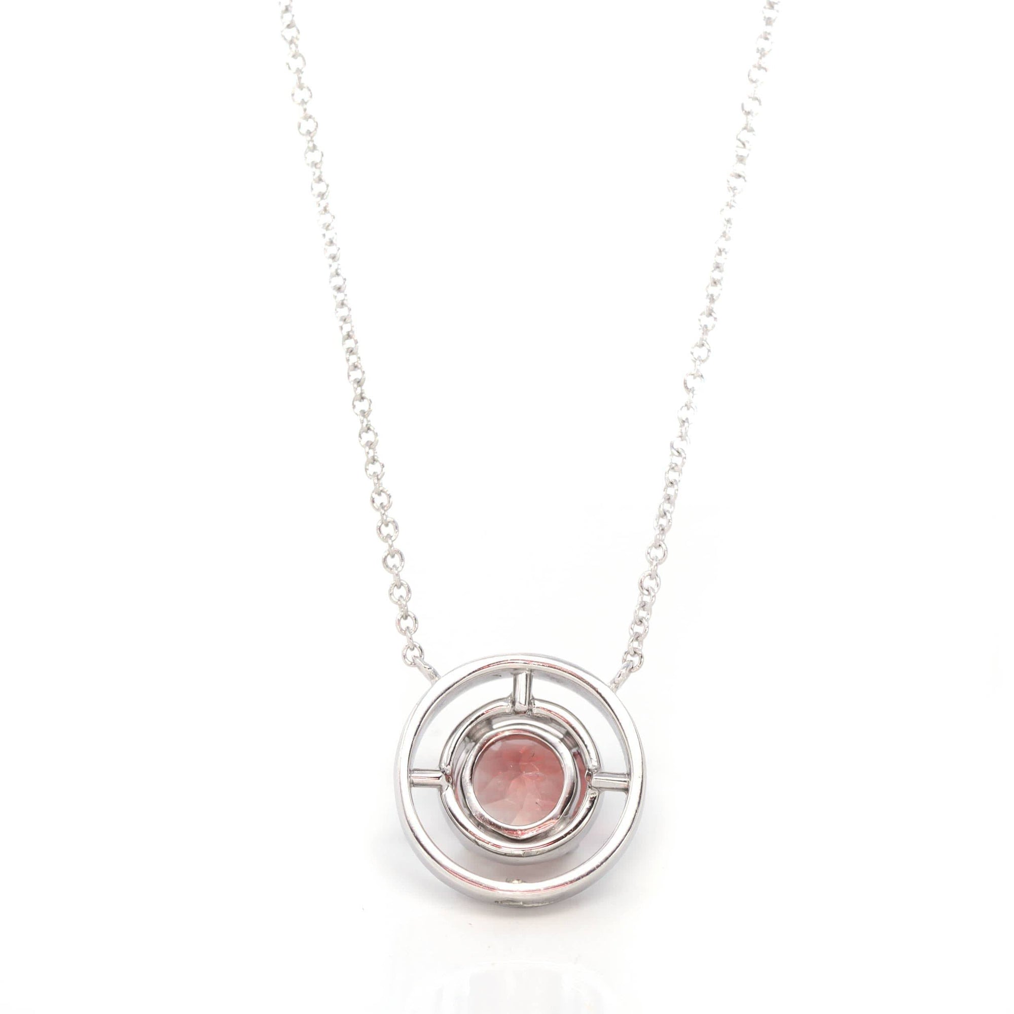 Baikalla Jewelry Gemstone Pendant Necklace 14k White Gold Genuine AAA Royal Red Sunstone Pendant Necklace