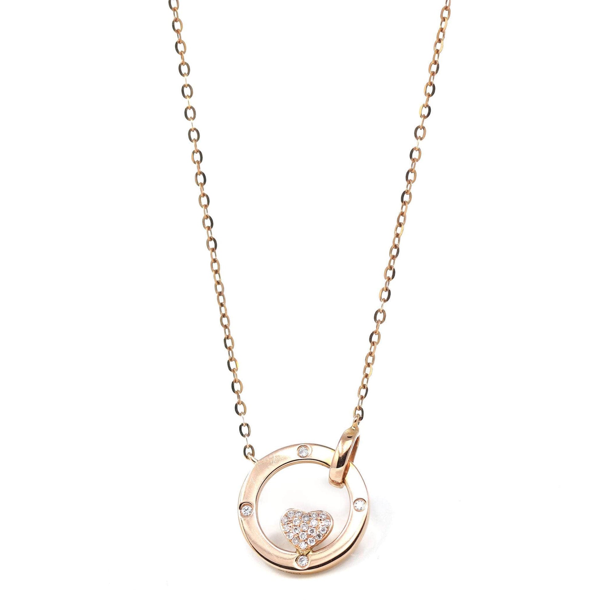 Baikalla Jewelry 24K Pure Yellow Gold Pendant 18K Rose Gold Love Pendant Necklace With Diamond