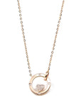 Baikalla Jewelry 24K Pure Yellow Gold Pendant 18K Rose Gold Love Pendant Necklace With Diamond