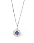 Baikalla Jewelry gemstone jewelry 14k White Gold Natural Sapphire Necklace With Diamonds