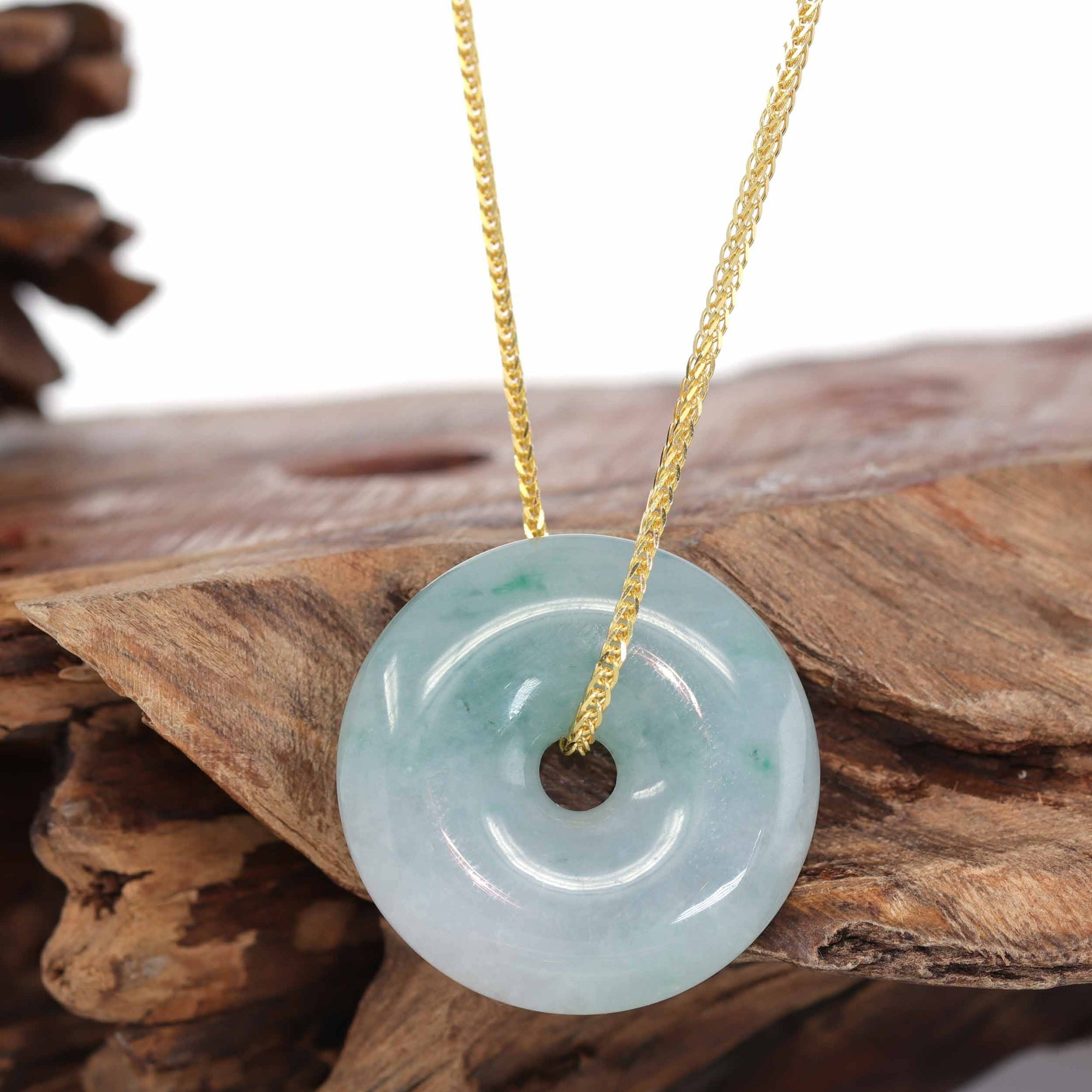 Baikalla Jewelry Jade Pendant Necklace Baikalla "Good Luck Button" Necklace Green Jadeite Jade Pendant For Men