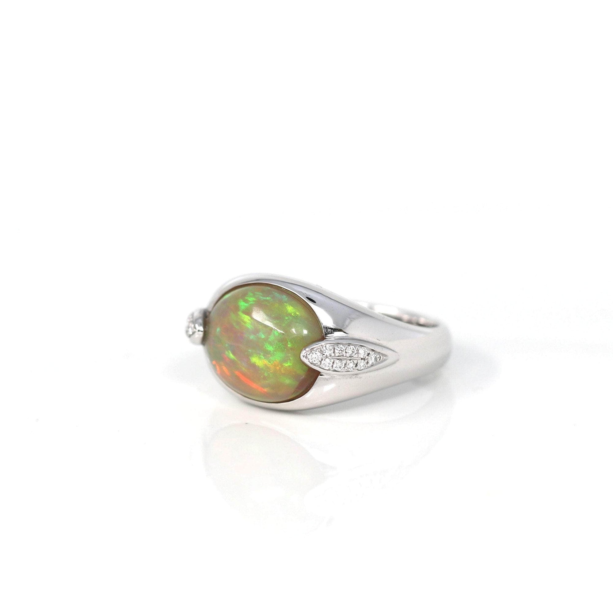 Baikalla Jewelry Gold Opal Ring Baikalla™ "Charlotte" 18K Gold Ethiopian Opal Men's Ring