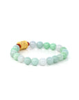 Baikalla Jewelry jade beads bracelet 24K Pure Yellow Gold Buddha Symbol Tongtong With Genuine Green Jadeite Beads Bracelet ( 9 mm )