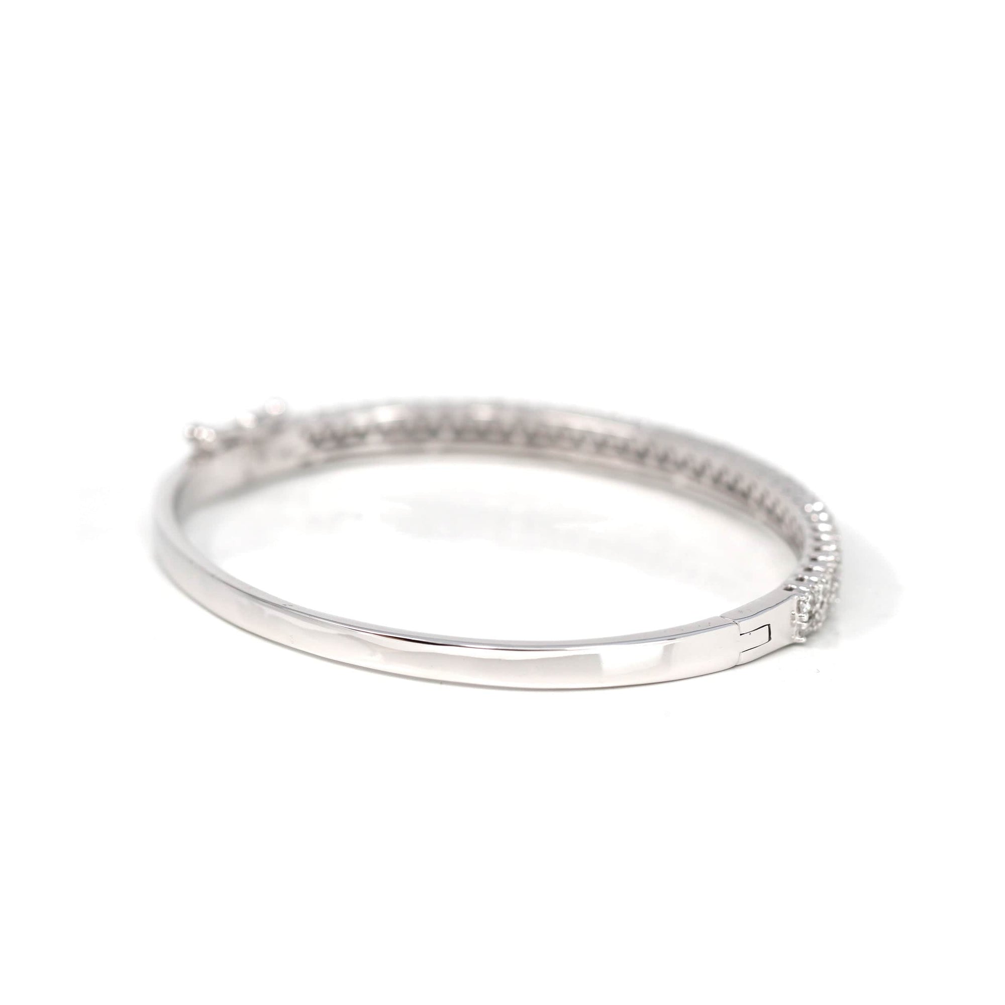 Baikalla Jewelry Gold Diamond Bangle Bracelet 14k White Gold Diamond Oval Luxury Bangle Bracelet