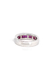 Baikalla Jewelry Gold Sapphire Ring 18k White Gold Natural Ruby Channel Set Band Ring with Diamonds