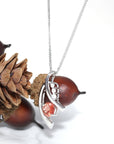 Baikalla Jewelry Sunstone Necklace Sterling Silver Natural Red Oregon Sunstone Necklace With White Sapphire