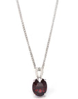 Baikalla Jewelry gemstone jewelry Pendant Only 14k White Gold Natural Garnet Necklace With Diamonds