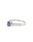 Baikalla Jewelry Gold Sapphire Ring 5 18k White Gold Natural Blue Sapphire Ring with Diamonds