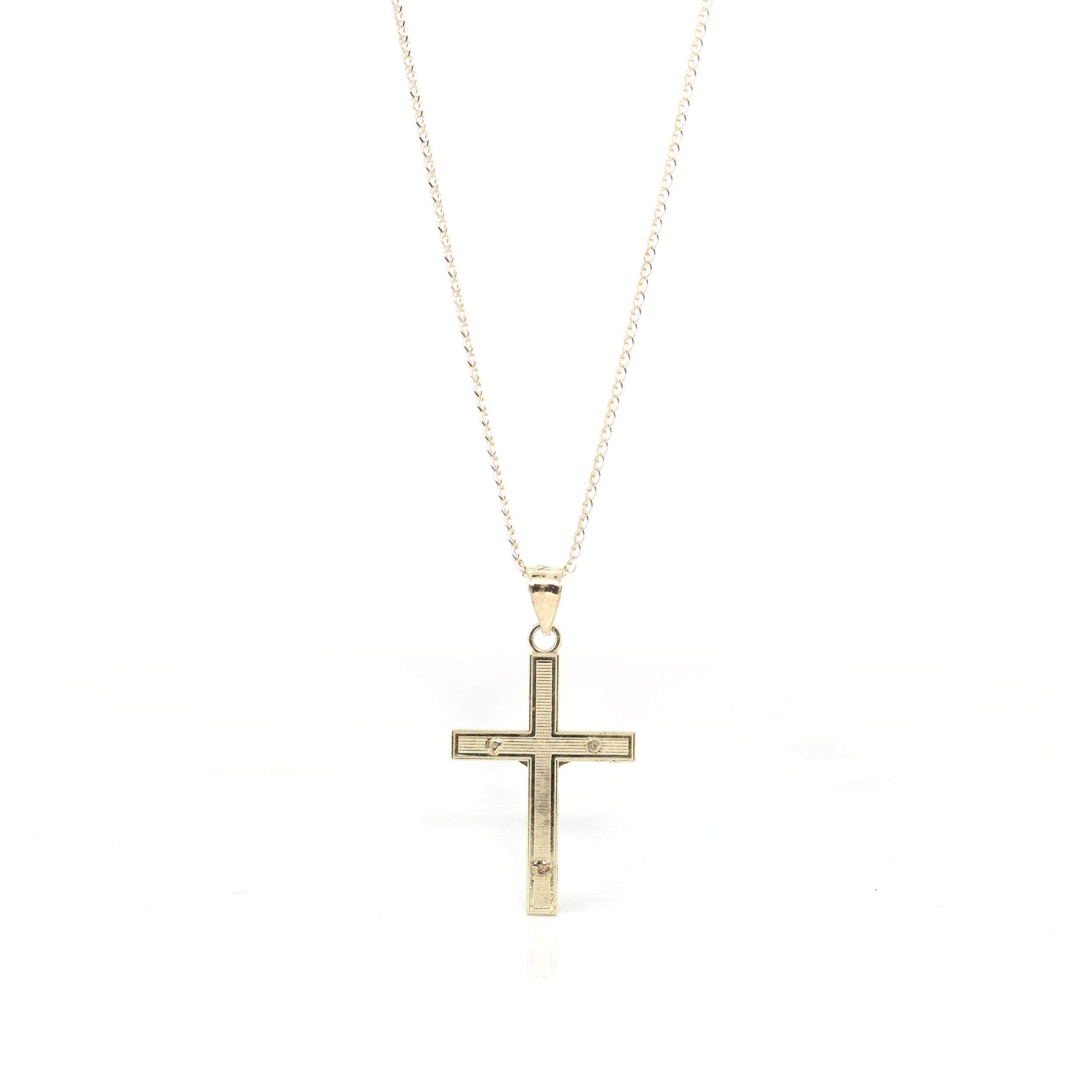 Baikalla Jewelry 14K Pure Yellow Gold Pendant 14k Yellow Gold Cross Charm Necklace