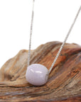 Baikalla Jewelry Jade Pendant Necklace Baikalla™ "Good Luck Button" Necklace Real Lavender Jade Lucky TongTong Pendant Necklace