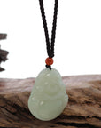 Baikalla Jewelry Jade Pendant Necklace Baikalla™ "Goddess of Compassion Buddha" Genuine White Jade Pendant Necklace