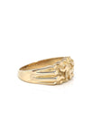 Baikalla Jewelry Gold Diamond Men's Ring 14k Solid Yellow Gold Nugget Men's Band Ring