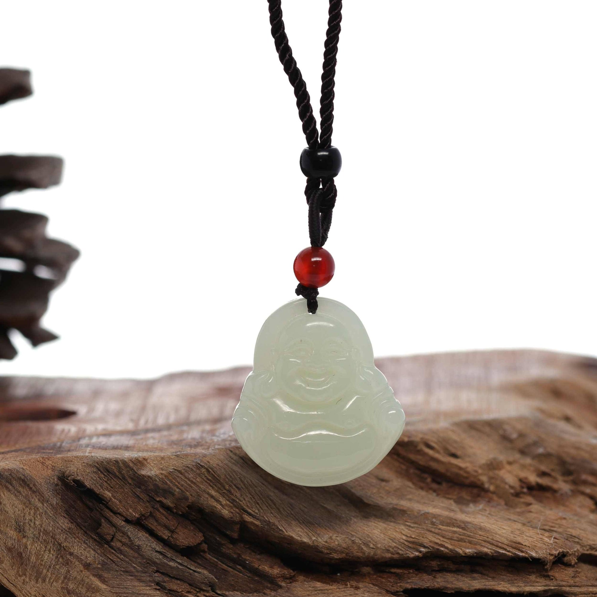 Baikalla Jewelry Jade Pendant Necklace Small Buddha Baikalla™ &quot;Goddess of Compassion Buddha&quot; Genuine White Jade Pendant Necklace